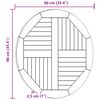 vidaXL Blat stołu, lite drewno tekowe, okrągły, 2,5 cm, 90 cm