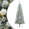 vidaXL Sztuczna choinka z zawiasami 300 LED Zielony i Biały 210 cm