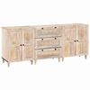 vidaXL Bufet 3 szt. 180 x 33,5 x 75 cm lite drewno mango Biały