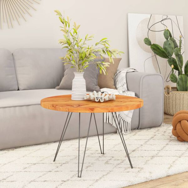 vidaXL Blat do stolika, &Oslash;80x3,8 cm, okrągły, lite drewno akacjowe