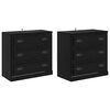 vidaXL Komody z szufladą 2 pcs Czarny Dąb 70 x 35,5 x 67,5 cm