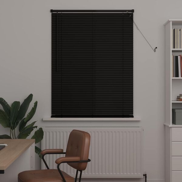 vidaXL Żaluzja wenecka Z regulacją Czarny 150 x 80 cm PVC