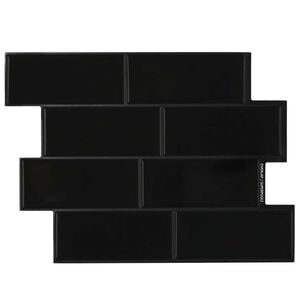 vidaXL Kafelka subway 20 pcs Czarny 29 x 21 cm Poliuretan i PET