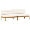 vidaXL Jednostka Sofy Środkowej 2 Sztuka Naturalny i Kremowy Biały