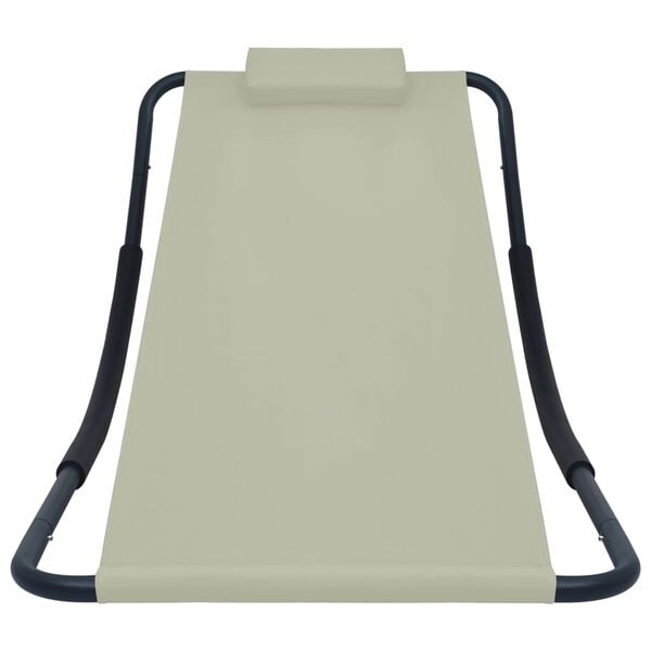 vidaXL Leżanka ogrodowa, kremowa, 200 x 90 cm, stal