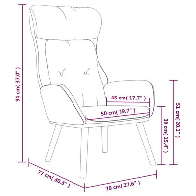 vidaXL Fotel wypoczynkowy, niebieski, tkanina i PVC
