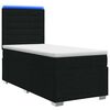 vidaXL Ł&oacute;żko z box spring LED z materacem Czarny 90 x 200 cm tkanina