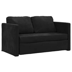 vidaXL Sofa podłogowa 2-w-1, czarna, 122x204x55 cm, aksamit