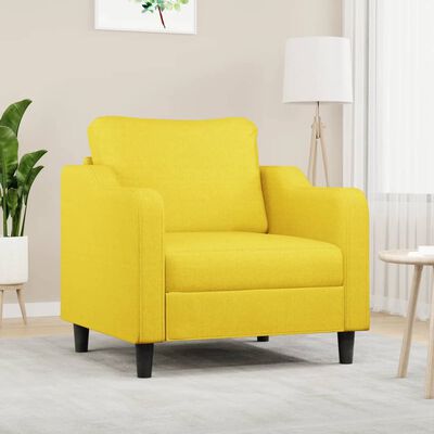 vidaXL Fotel, jasnożółty, 60 cm, obity tkaniną