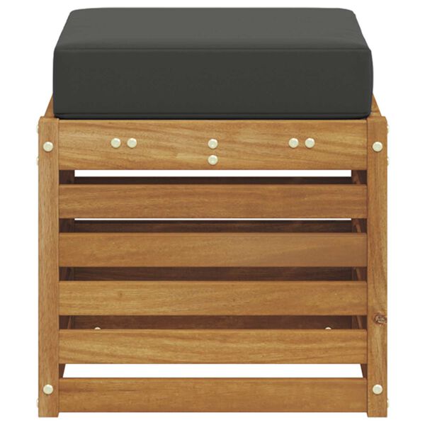 vidaXL Ławka 2 Sztuka Naturalny i Antracytowy Lite Drewno Akacji