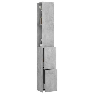 vidaXL Szafka łazienkowa, szarość betonu, 25x26,5x170 cm