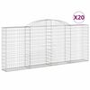 vidaXL Kosze gabionowe, 20 szt, 300x30x120/140cm, galwanizowane żelazo