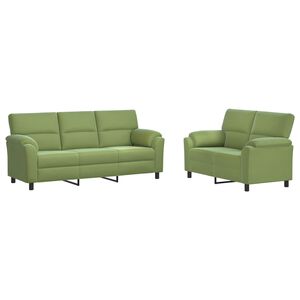 vidaXL Zestaw Sof 2 pcs Jasnozielony Welur