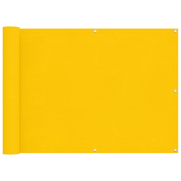 vidaXL Ekran balkonowy Ż&oacute;łty 75 x 200 cm Aluminium Oxford powlekany PU