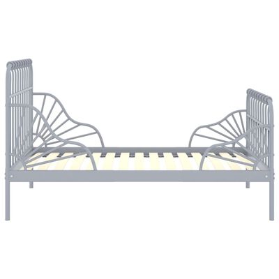 vidaXL Przedłużana rama łóżka, szara, metalowa, 80x130/200 cm