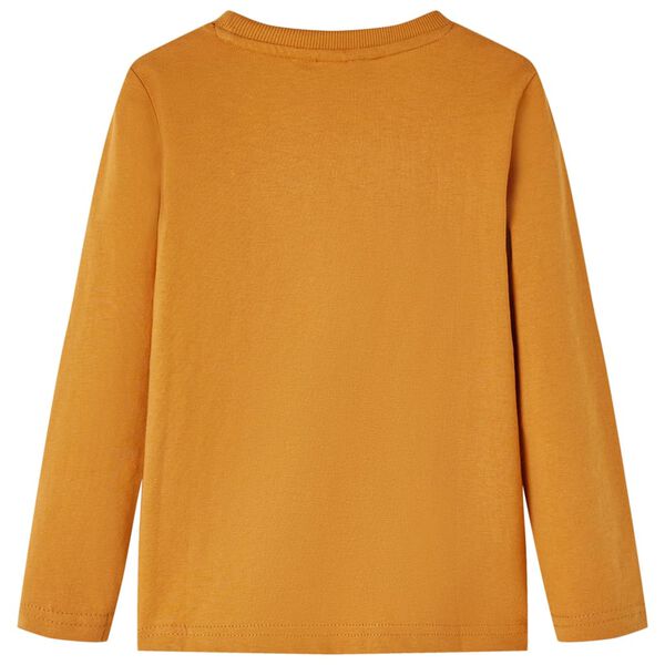 Koszulka dziecięca z długimi rękawami, ciemna ochra, 140