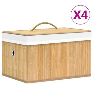 vidaXL Bambusowe pojemniki do przechowywania, 4 szt.