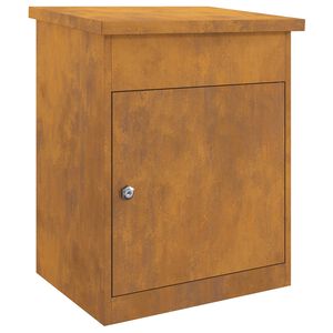 vidaXL Skrzynka na przesyłki z drzwiami Rdzawy 47.5 x 38 x 59 cm