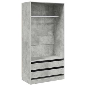 vidaXL Szafa, szarość betonu, 100x50x200 cm, materiał drewnopochodny