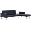 vidaXL Sofa w kształcie litery L, czarna, sztuczna sk&oacute;ra