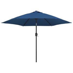 vidaXL Parasol ogrodowy z LED i stalowym słupkiem, 300 cm, lazurowy