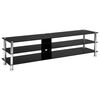 vidaXL Szafka pod TV, czarna, 150x40x40 cm, hartowane szkło