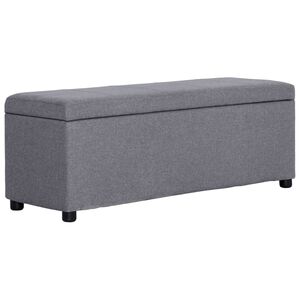 vidaXL Ławka ze schowkiem, 116 cm, jasnoszara, poliester