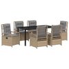 vidaXL Zestaw do jadalni w ogrodzie 7 pcs Beżowy i jasnoszary