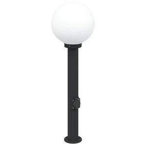 vidaXL Słupek oświetleniowy z gniazdem 80 cm Czarny IP44