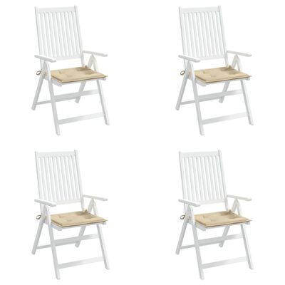 vidaXL Poduszki na krzesła ogrodowe, 4 szt., beżowe, 40x40x3 cm