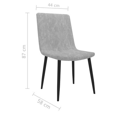 vidaXL Krzesła jadalniane, 6 szt., jasnoszare, sztuczna skóra