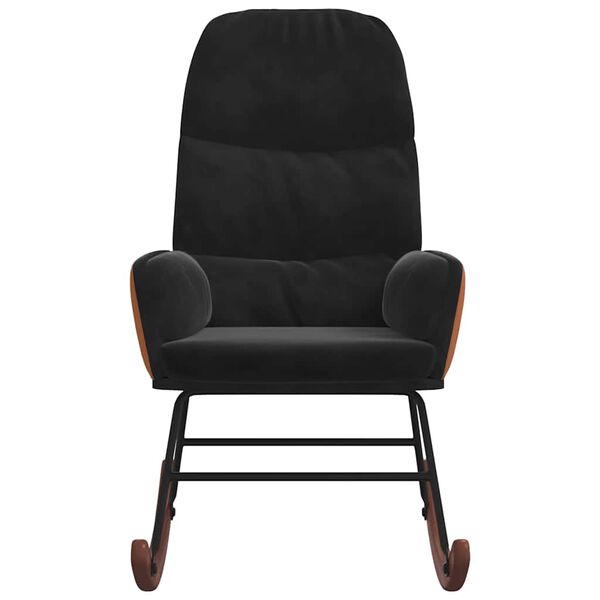 vidaXL Fotel bujany, czarny, tapicerowany aksamitem