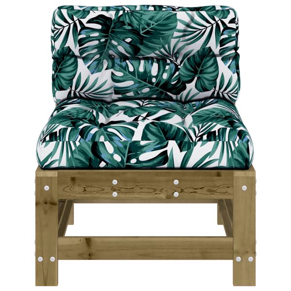 vidaXL Siedzisko środkowe z poduszkami, impregnowane drewno sosnowe