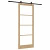 vidaXL Drzwi przesuwne ORKDAL Naturalny i czarny 93 x 232 cm
