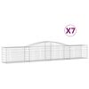 vidaXL Kosze gabionowe, 7 szt, 400x50x60/80 cm, galwanizowane żelazo