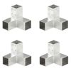 vidaXL Łączniki w kształcie Y, 4 szt., galwanizowany metal, 71x71 mm