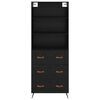 vidaXL Highboard Czarny dąb 69,5 x 34 x 180 cm Materiał drewnopochodny
