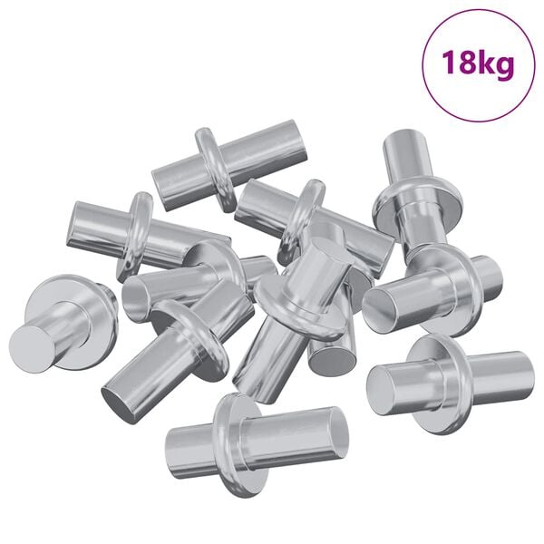 vidaXL Wieszak na p&oacute;łki 4500 pcs Srebrny 8,6 x 8,6 x 14,6 mm Stal