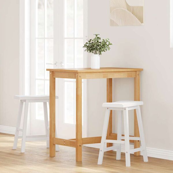 vidaXL Hokery barowe 2 szt. Białe lite drewno gumowe