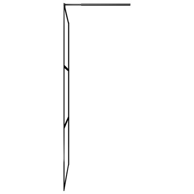 vidaXL Ścianka prysznicowa, przezroczyste szkło ESG, czarna, 80x195 cm