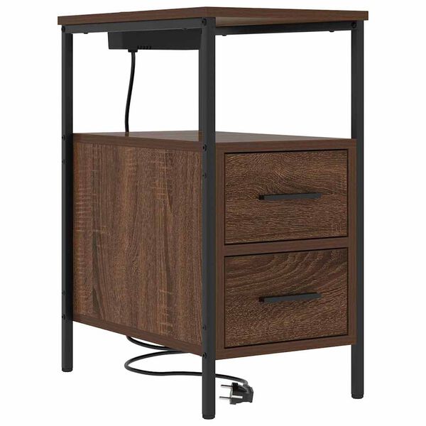 vidaXL Szafka Nocna z szufladą Brązowy dąb 30 x 48 x 61 cm