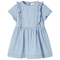 Sukienka dziecięca z falbankami, jasnoniebieska, 92