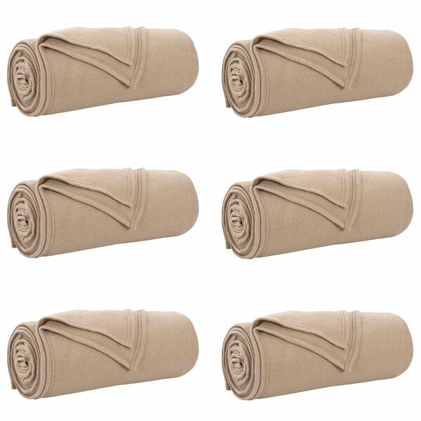 vidaXL Koce narzutowe 6 pcs Camel 270 x 240 cm Polar