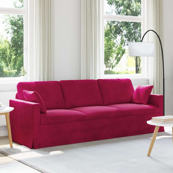 vidaXL Sofa Czerwone wino 228 x 78 x 80 cm Aksamit