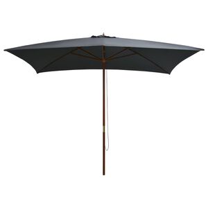 vidaXL Parasol ogrodowy na drewnianym słupku, 200x300 cm, antracytowy