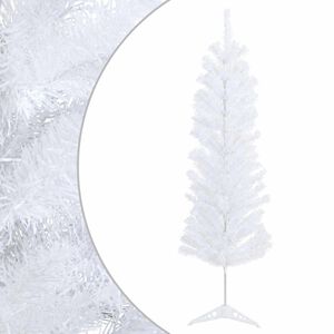 vidaXL Sztuczne smukłe drzewo bożonarodzeniowe 120 cm PVC i stal Biały