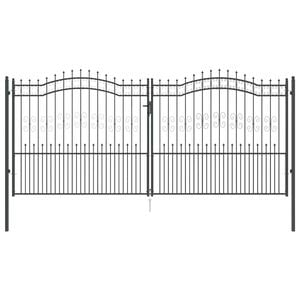 vidaXL Bramka ogrodzeniowa z ostrym szczytem KAMPEN 404 x 175 cm Stal