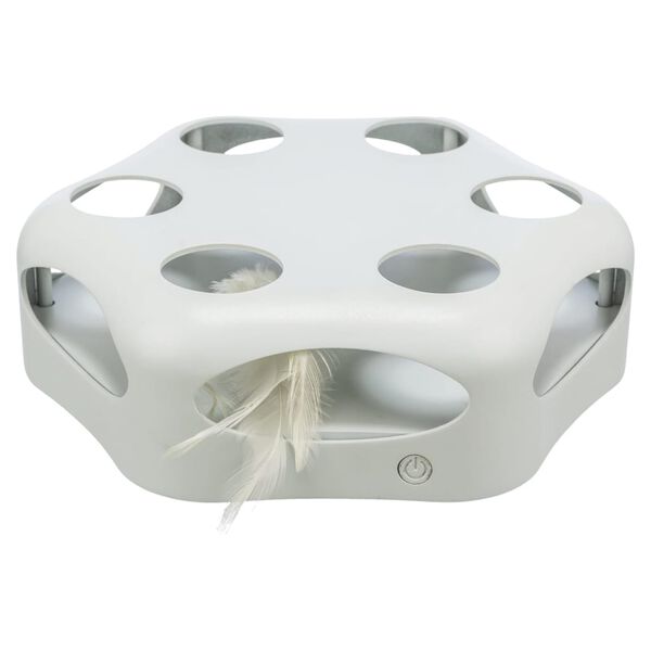 TRIXIE Zabawka interaktywna z pi&oacute;rkiem do zabawy Turning Feather szara