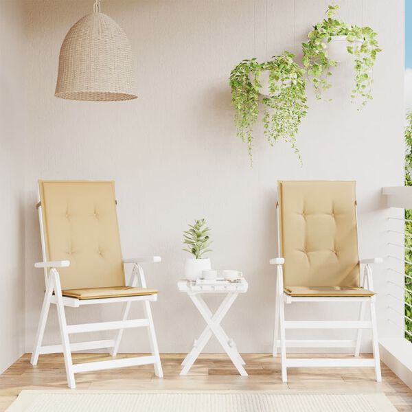 vidaXL Poduszki na krzesła z wysokim oparciem, 2 szt., beżowy melanż