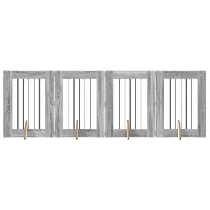vidaXL Bramka dla ps&oacute;w z podp&oacute;rkami 4 pcs Szary Sonoma 60 x 80 cm
